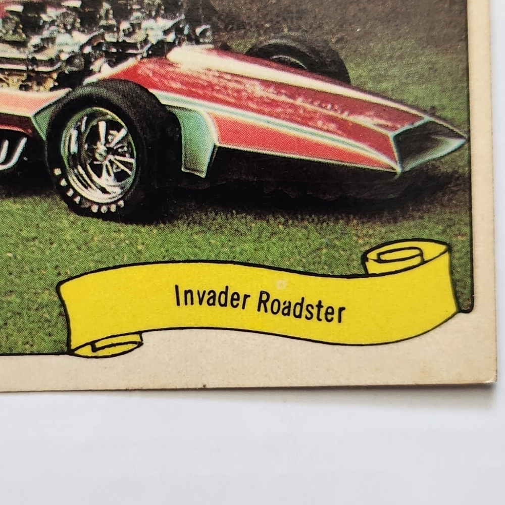 🚀 Vintage 1970 Fleer GEORGE BARRIS Kustom City Sticker - INVADER ROADSTER 👽 - Picture 3 of 9